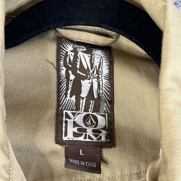 Volcom Stone Boardwear Jacket Mens Large Tan Khaki Streetwear Barn Garage Coat - Picture 7 of 12